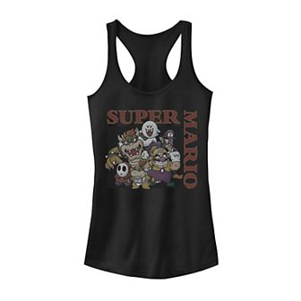 Juniors' Nintendo Super Mario Vintage Bad Guys Graphic Tank Top