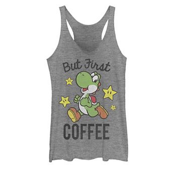 Juniors' Nintendo Super Mario Yoshi Stars First Coffee Graphic Tank Top
