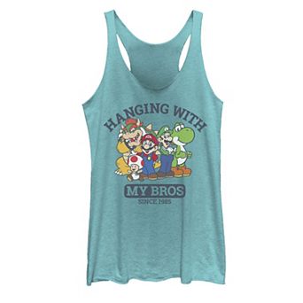 Juniors' Nintendo Super Mario Hanging With My Bros Since 1985 Graphic Tank Top