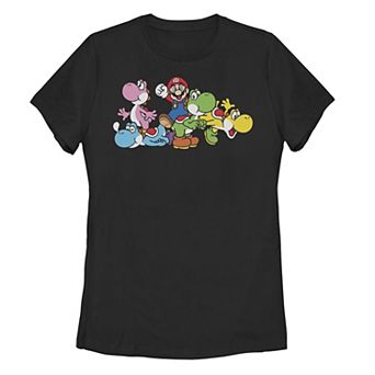 Juniors' Nintendo Super Mario Yoshi Ride Group Mashup Graphic Tee