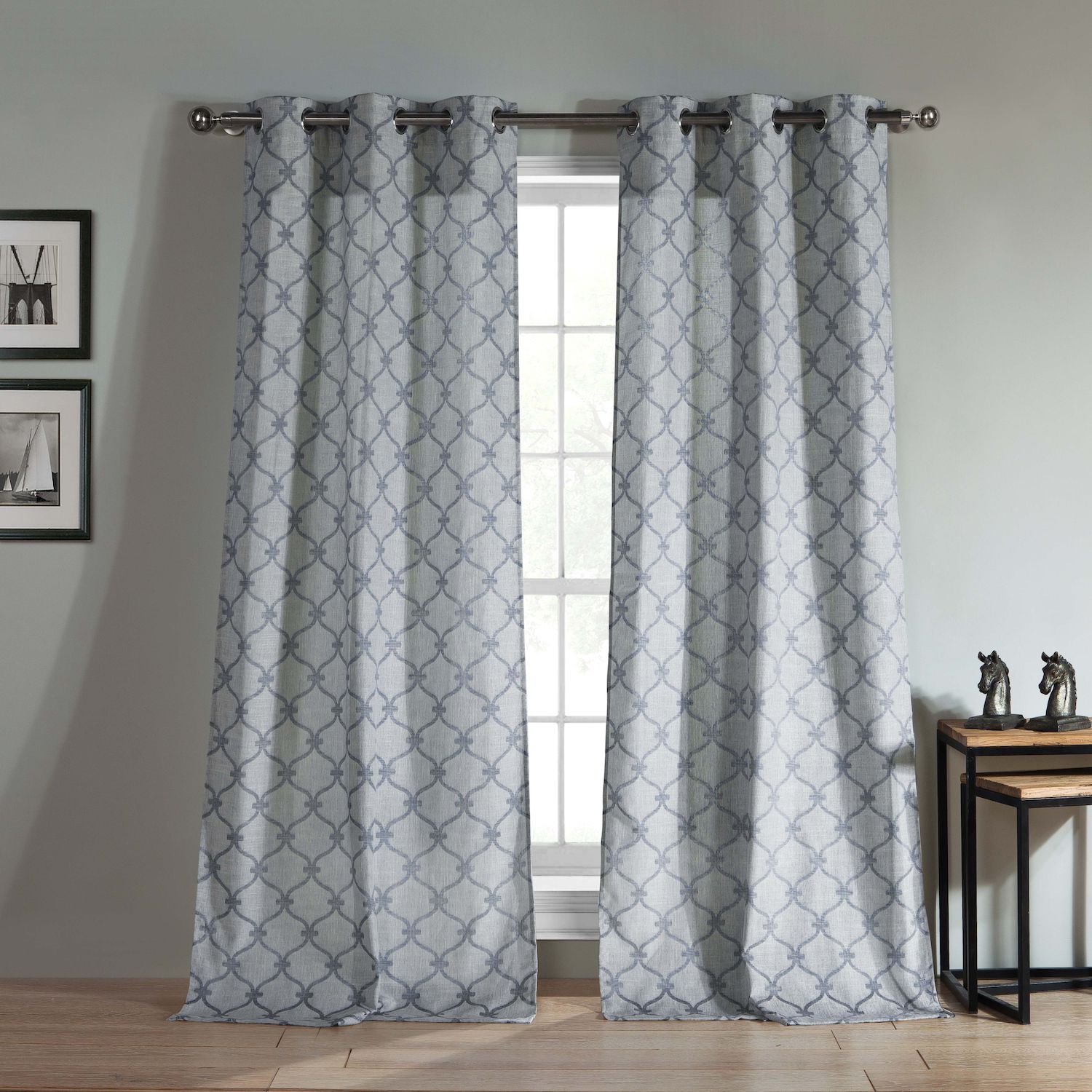 Image for Duck River Textile Kenilworth Geometric 2-pack Window Curtain Set at Kohl's.