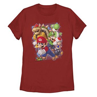 Juniors' Nintendo Super Mario Luigi Bowser Paint Graphic Tee