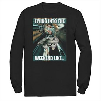 Men's Star Wars Millennium Falcon "Flying Into The Weekend Like" Graphic Tee