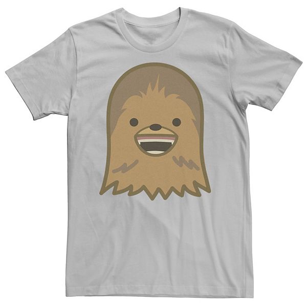Men's Star Wars Chewbacca Happy Face Flattened Art Tee