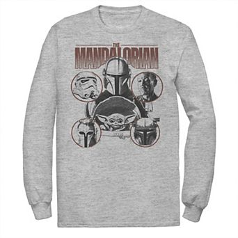 Men's Star Wars The Mandalorian Greyscale Ally Portrait Panels Tee