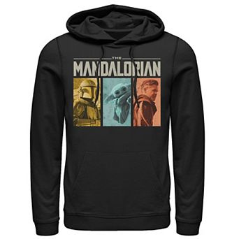 Men's Star Wars The Mandalorian Colorful Panel Group Portraits Hoodie