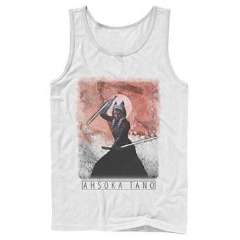Men's Star Wars The Mandalorian Ahsoka Tano Watercolor Poster Tank Top