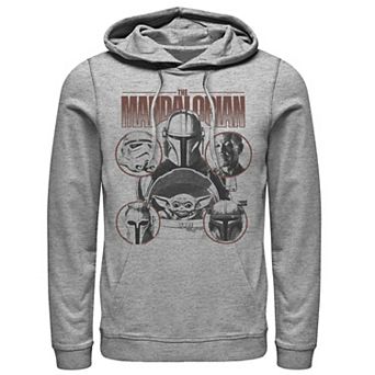 Men's Star Wars The Mandalorian Greyscale Ally Portrait Panels Hoodie