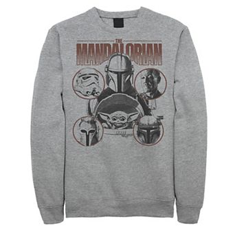 Men's Star Wars The Mandalorian Greyscale Ally Portrait Panels Sweatshirt