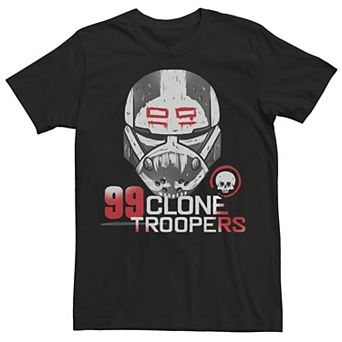 Men's Star Wars The Bad Batch Clone Troopers 99 Helmet Logo Tee