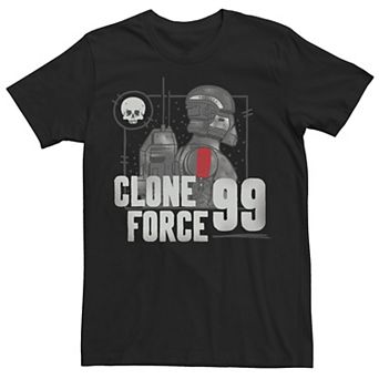 Men's Star Wars The Bad Batch Clone Force 99 Greyscale Portrait Tee