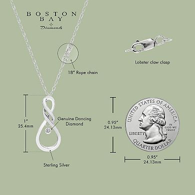 Boston Bay Diamonds Sterling Silver Dancing Diamond Accent Infinity Pendant Necklace