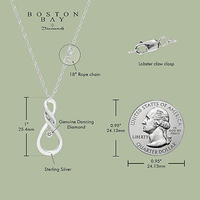 Sterling Silver Genuine Diamond Accent Vertical Infinity Necklace Sterling Silver Genuine Diamond Accent Vertical Infinity Necklace