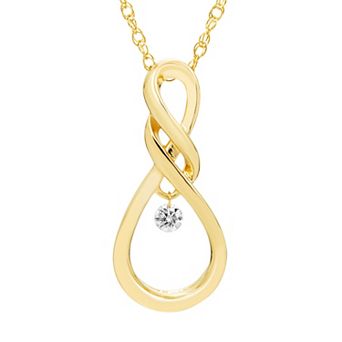 Boston Bay Diamonds Sterling Silver Dancing Diamond Accent Infinity Pendant Necklace
