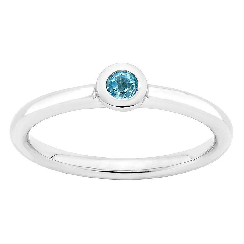 Boston Bay Diamonds Sterling Silver Bezel Set Blue Topaz Stack Ring, Women