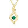 Boston Bay Diamonds Brilliance in Motion 14k Gold Over Silver Lab-Created Emerald Dancing Gemstone Twisted Infinity Pendant