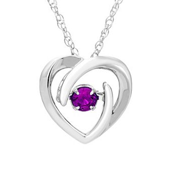 Boston Bay Diamonds Brilliance in Motion Sterling Silver Lab-Created Alexandrite Dancing Gemstone Heart Pendant