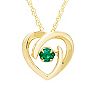 Boston Bay Diamonds Brilliance in Motion 14k Gold Over Silver Lab-Created Emerald Dancing Gemstone Heart Pendant
