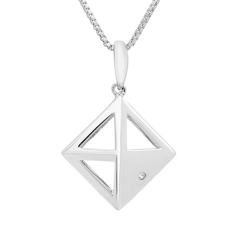 Boston Bay Diamonds Sterling Silver Pyramid Pendant Necklace, Womens, Siz
