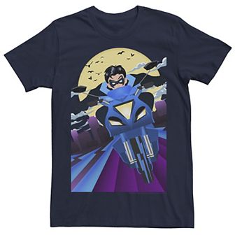 Men's DC Fandome Batman Nightwing Motorcycle Poster Tee