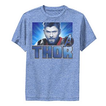Boys 8-20 Marvel Avengers Endgame Thor Bold Logo Poster Performance Graphic Tee