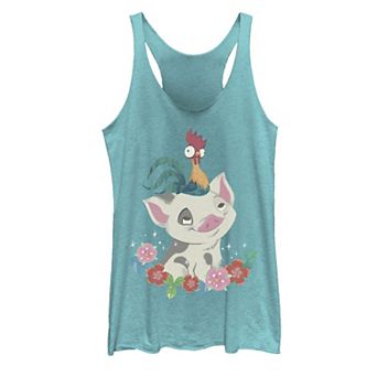 Disney's Moana Juniors' Hei Hei Rooster Pua Flowers Tank Top