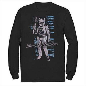 Men's Star Wars Boba Fett Bounty Hunter Distressed Portrait Tee