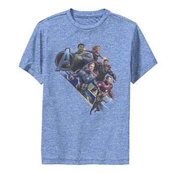 Boys 8-20 Marvel Avengers Endgame Assembled Team Group Shot Logo Performance Graphic Tee