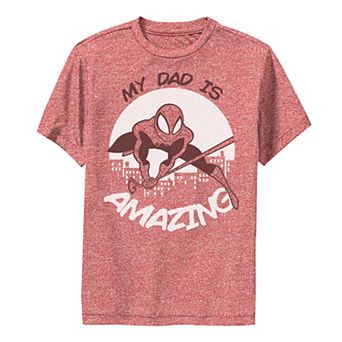 Boys 8-20 Marvel Father's Day My Dad Is Amazing Spider-Man Action Pose Performance Graphic Tee