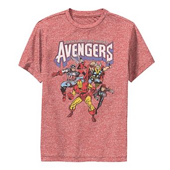 Boys 8-20 Marvel Avengers Classic Vintage Group Shot Performance Tee