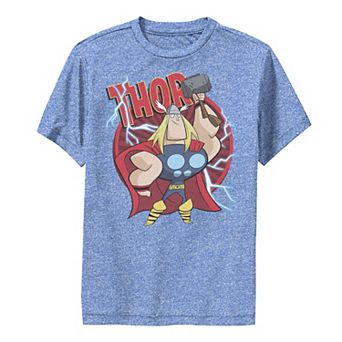 Boys 8-20 Marvel Thor God Of Thunder Retro Power Stance Logo Performance Graphic Tee
