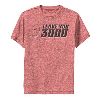 Boys 8-20 Marvel Avengers Endgame I Love You 3000 Iron Man Outline Performance Graphic Tee