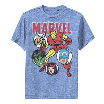 Boys 8-20 Marvel Avengers Classic Group Shot Circles Performance Graphic Tee