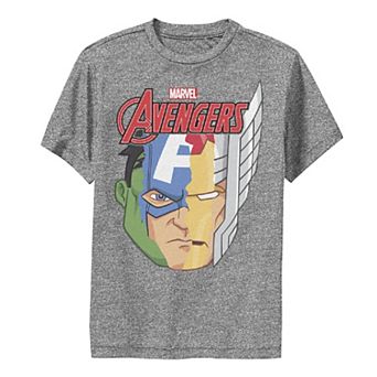 Boys 8-20 Marvel Assemble Avengers Face Mash Performance Graphic Tee