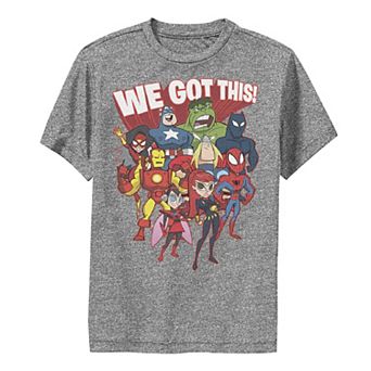 Boys 6-20 Marvel Avengers We Got This! Retro Cartoon Portrait Performance Graphic Tee