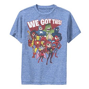 Boys 8-20 Marvel Avengers We Got This! Retro Cartoon Portrait Performance Graphic Tee