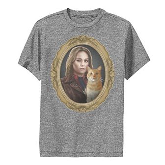 Boys 8-20 Marvel Captain Marvel And Goose Gold Frame Photograph Performance Graphic Tee