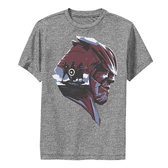 Boys 8-20 Marvel Avengers Endgame Thanos Head Avengers Silhouette Performance Graphic Tee