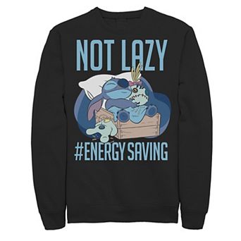Disney's Lilo & Stitch Men's Not Lazy Energy Saving Portrait Sweatshirt