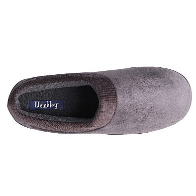 Wembley Contrast Microsuede Men's Memory Foam Clog Slippers