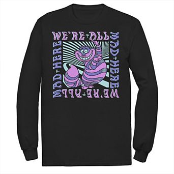 Disney's Alice In Wonderland Cheshire Cat Men's We're All Mad Box Up Tee