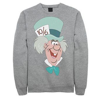 Disney's Alice In Wonderland Mad Hatter Men's Big Face Sweatshirt