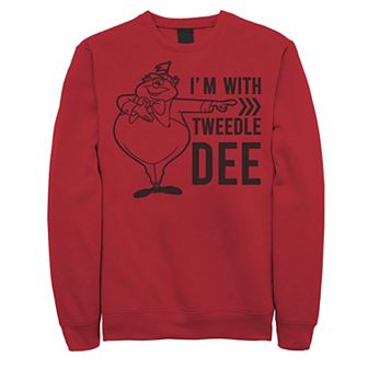 Disney's Alice In Wonderland I'm With Tweedledee Men's Sweatshirt