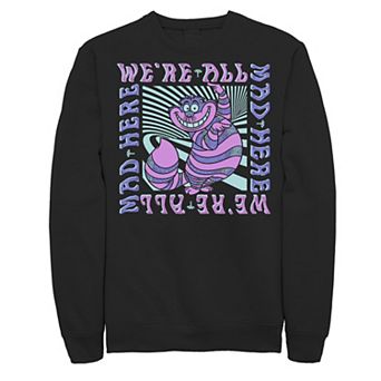 Disney's Alice In Wonderland Cheshire Cat Men's We're All Mad Box Up Sweatshirt