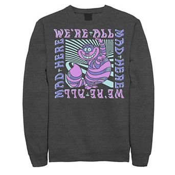 Disney's Alice In Wonderland Cheshire Cat Men's We're All Mad Box Up Sweatshirt