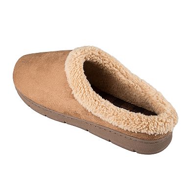 Men's Wembley Memory Foam Microsuede Clog Slippers with Fleece Trim