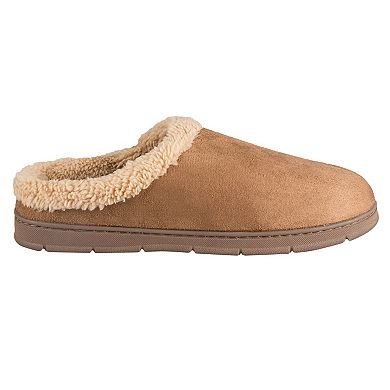 Men's Wembley Memory Foam Microsuede Clog Slippers with Fleece Trim