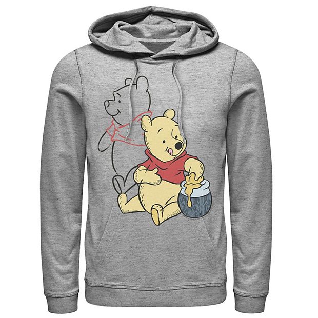 Men s Disney Winnie The Pooh Line Art Portrait Hoodie