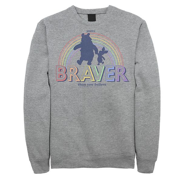 Men S Disney Winnie The Pooh Pride You Re Braver Than You Believe Sweatshirt