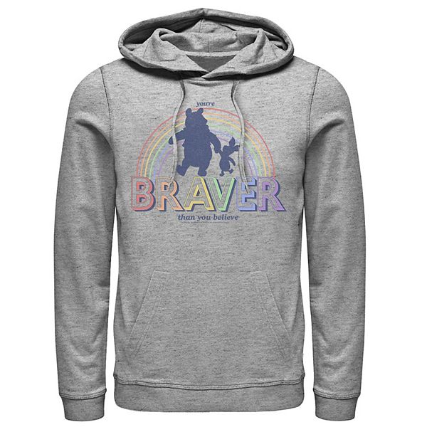 Men S Disney Winnie The Pooh Pride You Re Braver Than You Believe Hoodie